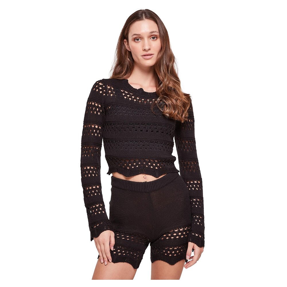 

Топ Urban Classics Crochet Long Sleeve, черный