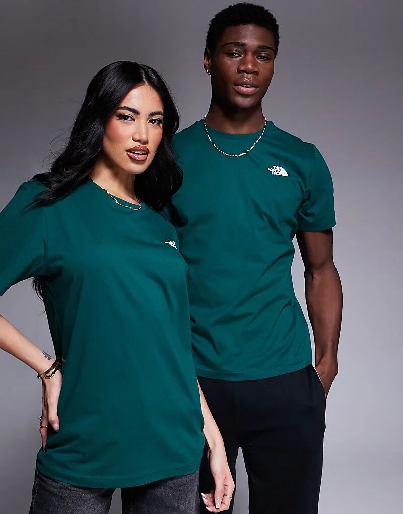 

Футболка с логотипом North Face NSE Box Backprint зеленого цвета