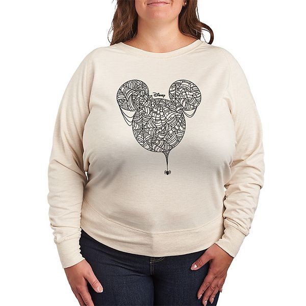 

Футболка с длинным рукавом Mickey Mouse plus size spider web french terry Disney, Beige