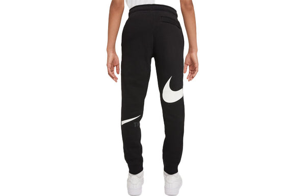 Брюки large logo printing knit sports pants/trousers/joggers boy black Nike, черный — фото 2