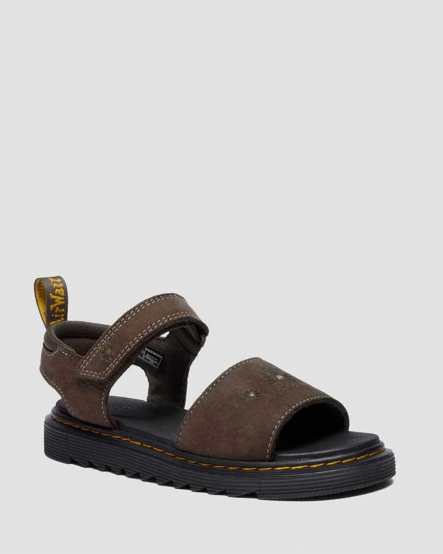 Детские сандалии Dr Martens Marlowe Flower, нубук, коричневый