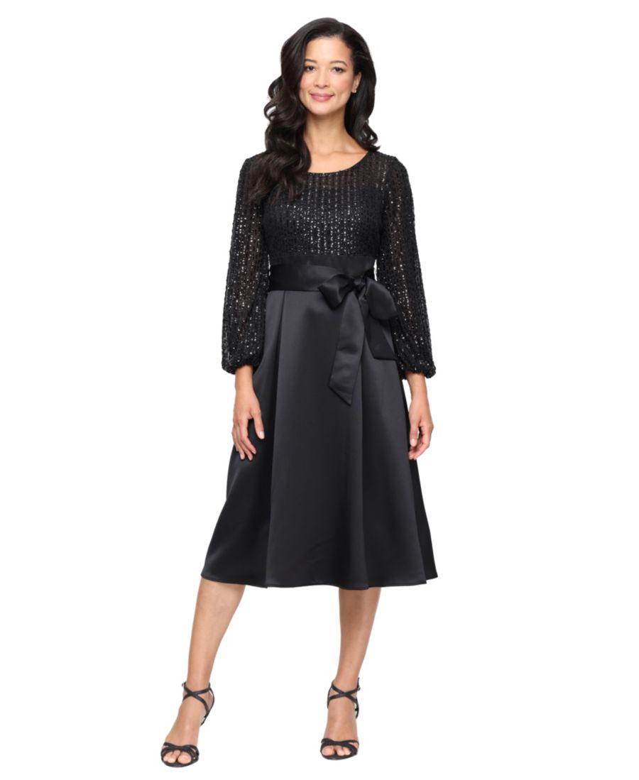 

Укороченное платье-миди А-силуэта Alex Evenings, Black