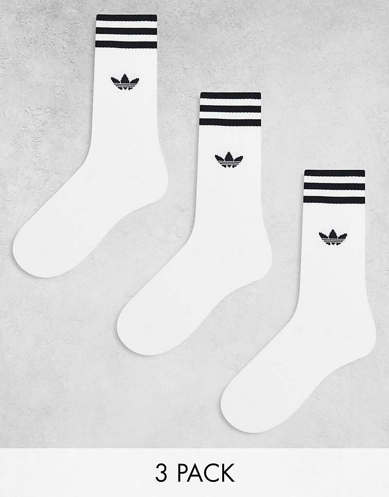 

adidas Originals = 3 пары однотонных носков белого цвета =f