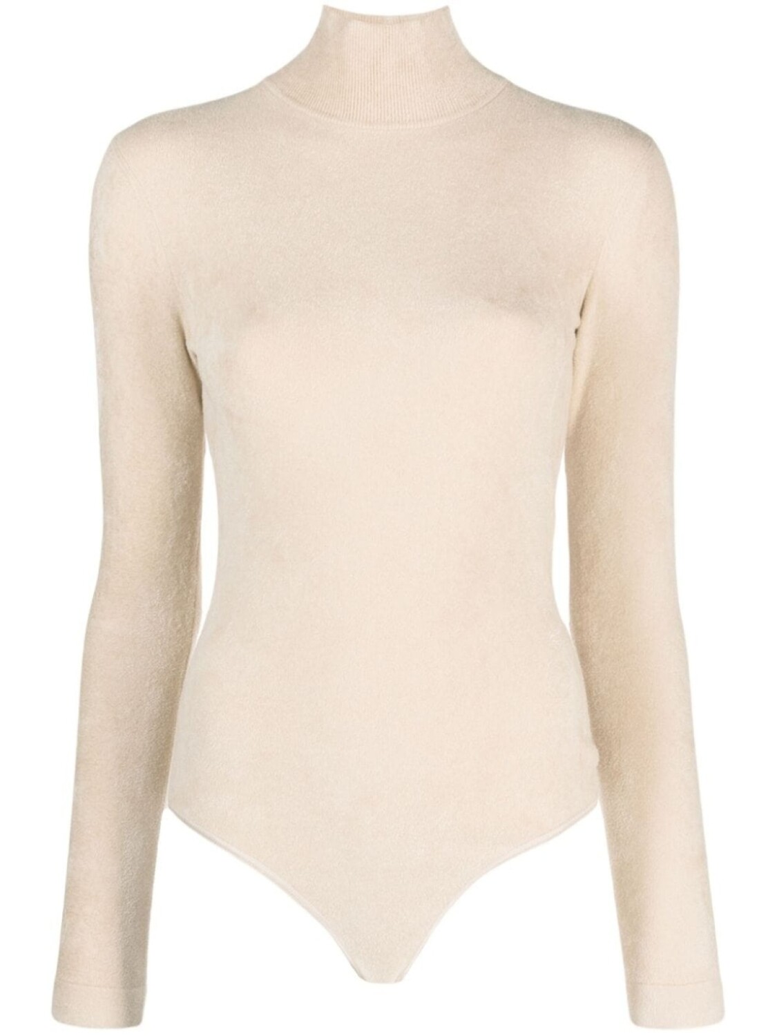 

Alaïa high-neck long-sleeve bodysuit, нейтральный цвет