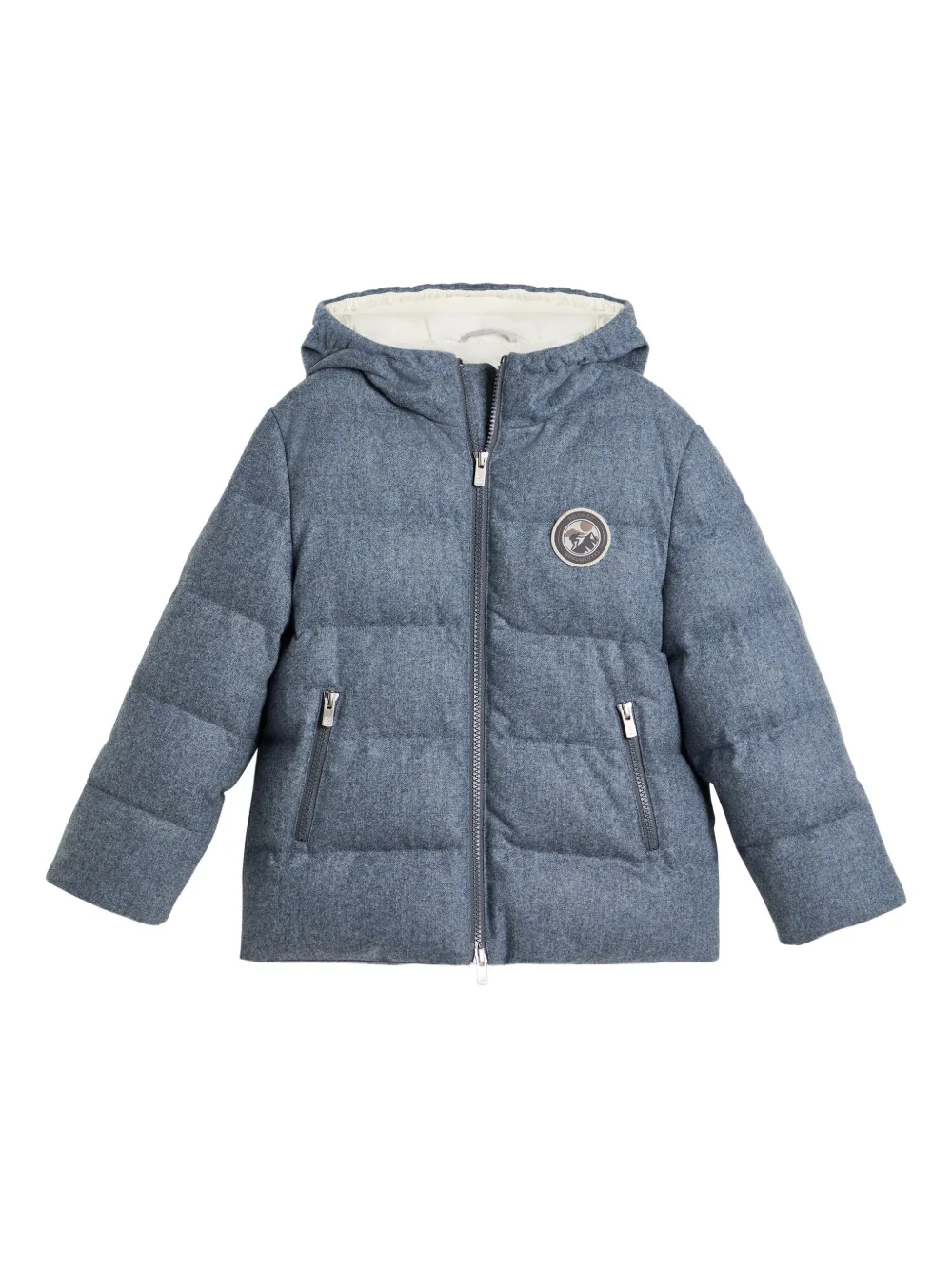

Стеганая куртка с капюшоном Brunello Cucinelli Kids, синий