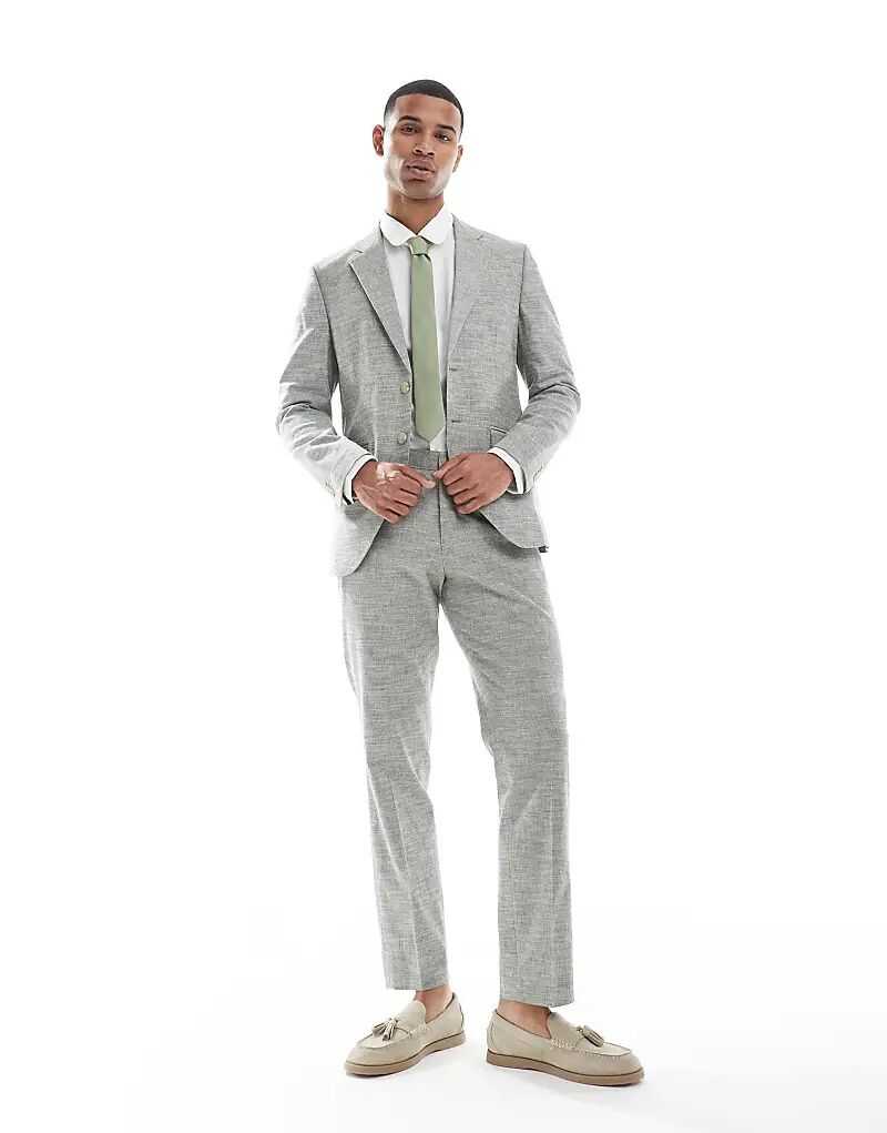 

Зеленые брюки из льняной смеси Jack & Jones