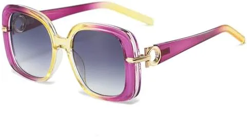 

Женские солнцезащитные очки квадратной формы 2026 года, винтажные солнцезащитные очки с защитой от УФ-излучения UV400, увеличенного размера MTZJH, Purple