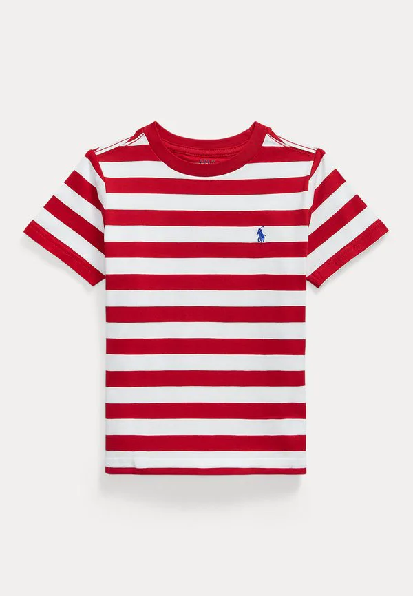 Полосатая футболка из хлопкового трикотажа, размер 27, с принтом. Polo Ralph Lauren, Red/White
