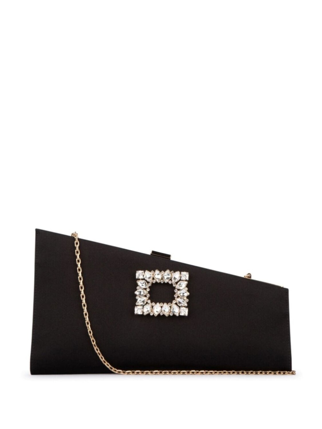 

Roger Vivier асимметричный клатч со стразовой пряжкой, черный