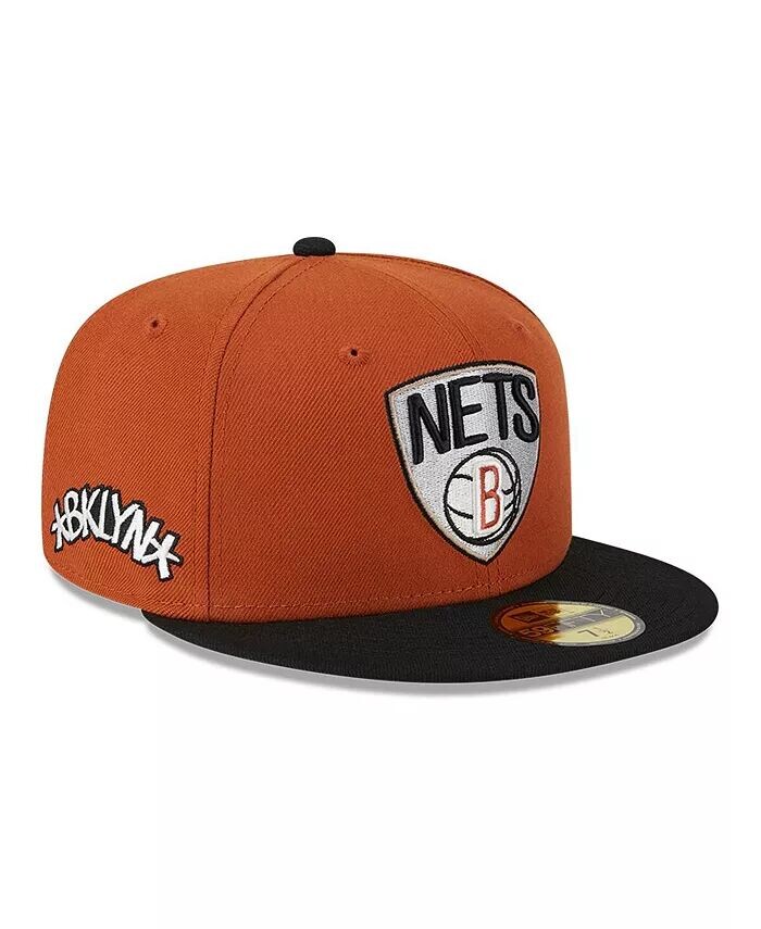 

Мужская ржавая, черная двухцветная кепка Brooklyn Nets 59FIFTY New Era, оранжевый