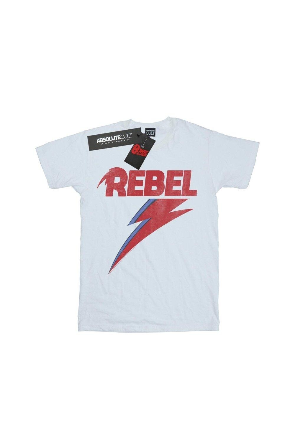 Хлопковая футболка с потертостями Rebel David Bowie, белый — фото 2