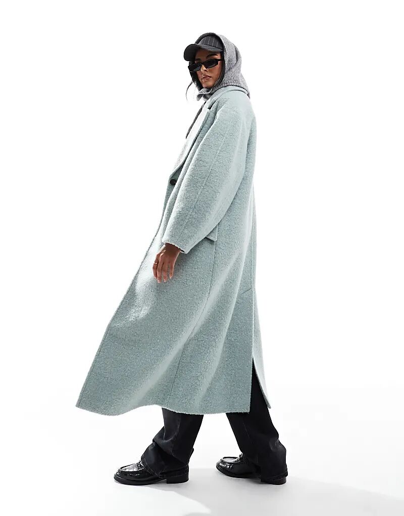 

Наденьте уютное букле-пальто в цвете шалфея ASOS DESIGN