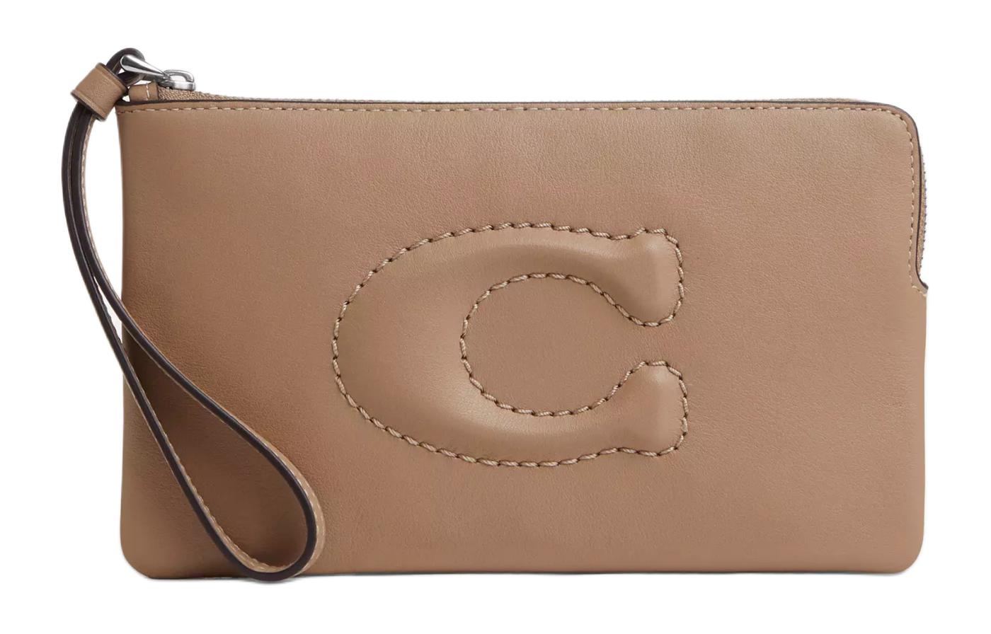 

Кошелек-браслет Coach из гладкой кожи малого размера для женщин серебристый и цвет тауп