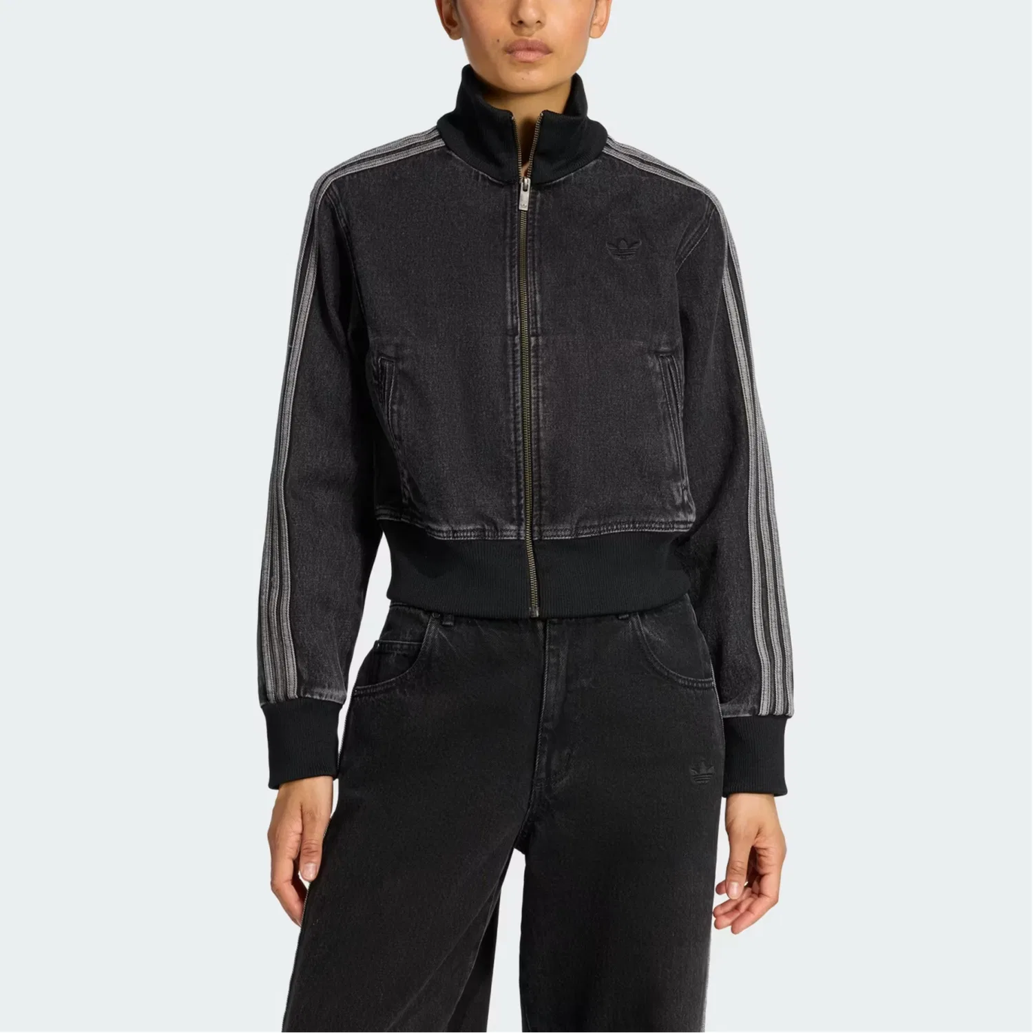 Толстовка на молнии Adidas Originals, Pure Black Denim — фото 4