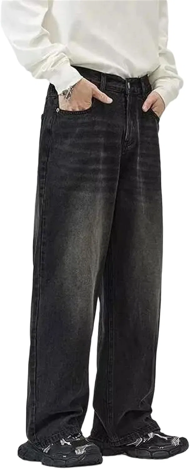 Джинсы свободные Unisex Washed Wide-Leg Denim Jeans, New5