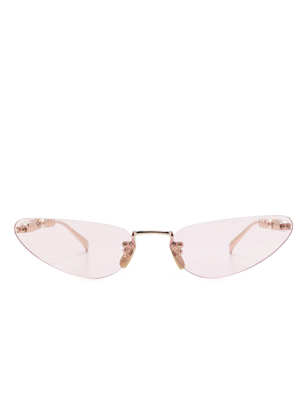 

Солнцезащитные очки в безободковой оправе Gucci Eyewear, золотой