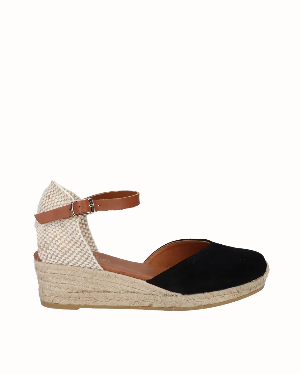 

Женские кожаные эспадрильи на низкой танкетке Viguera, черный