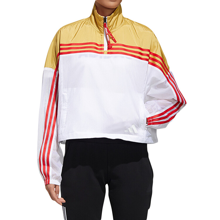 Куртка женская белая/желтая Adidas, белый/желтый — фото 3