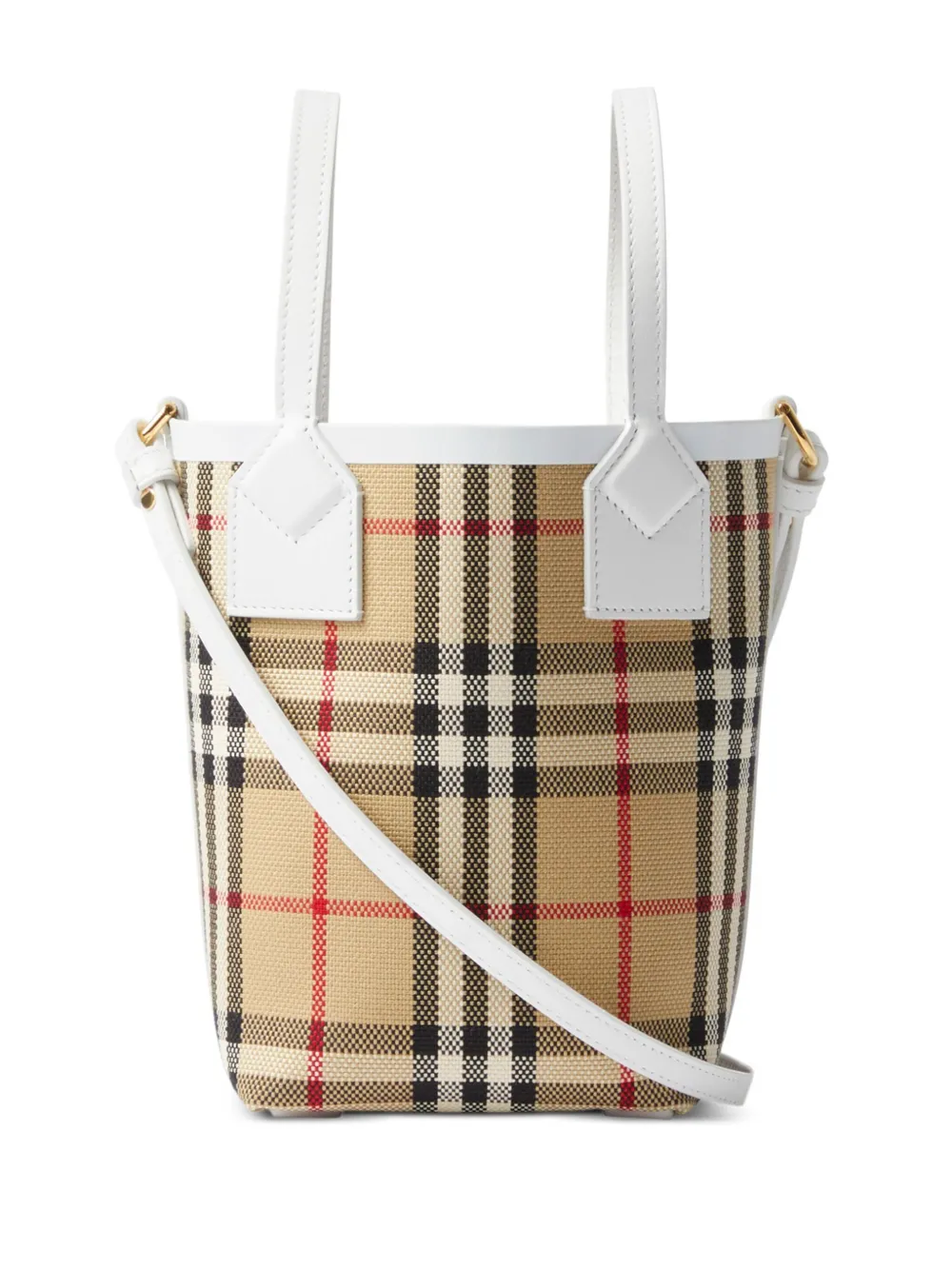 Сумка-тоут London размера мини в клетку Vintage Check BURBERRY, нейтральный — фото 2