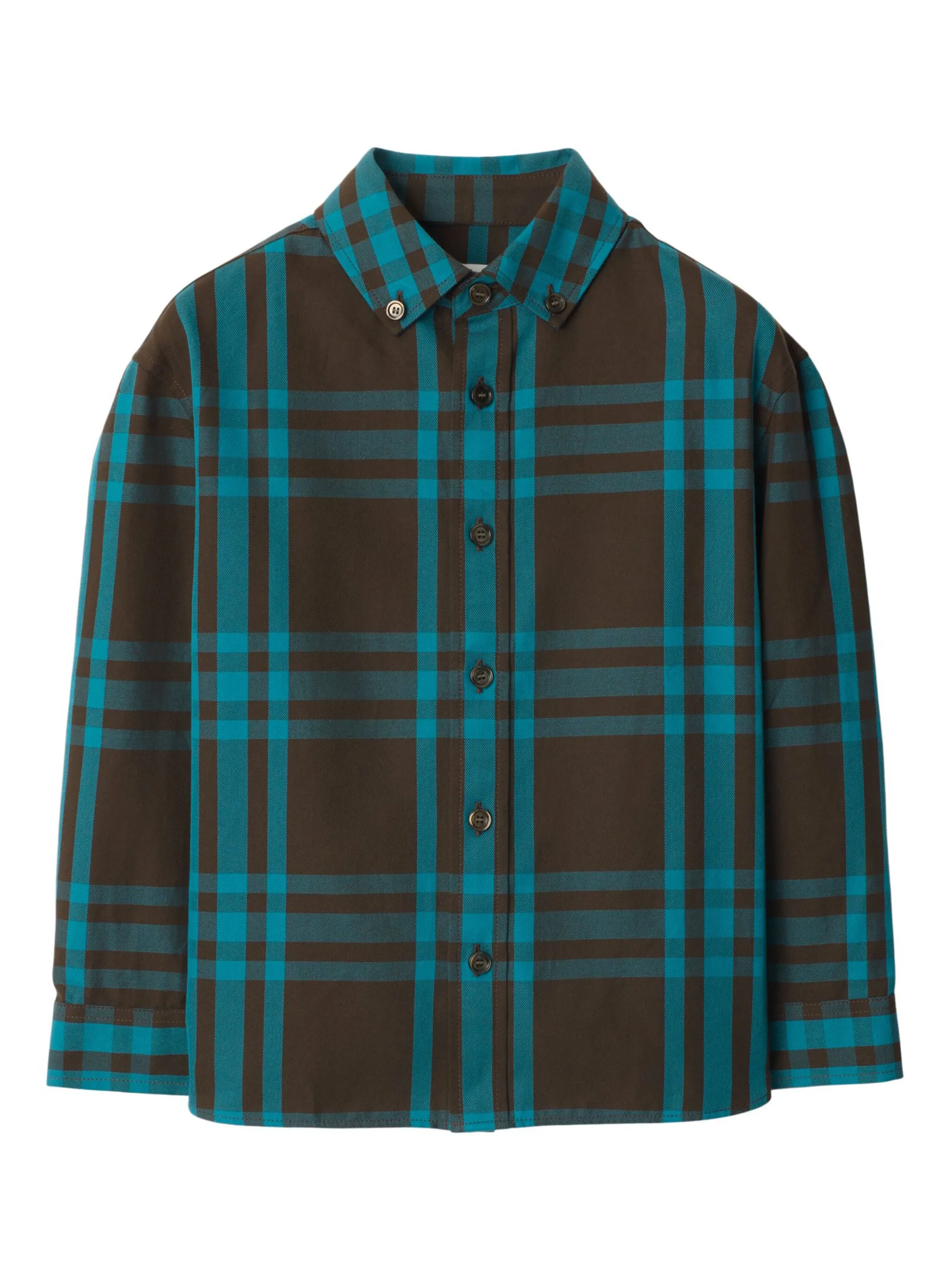 

Клетчатая рубашка Burberry Kids, коричневый