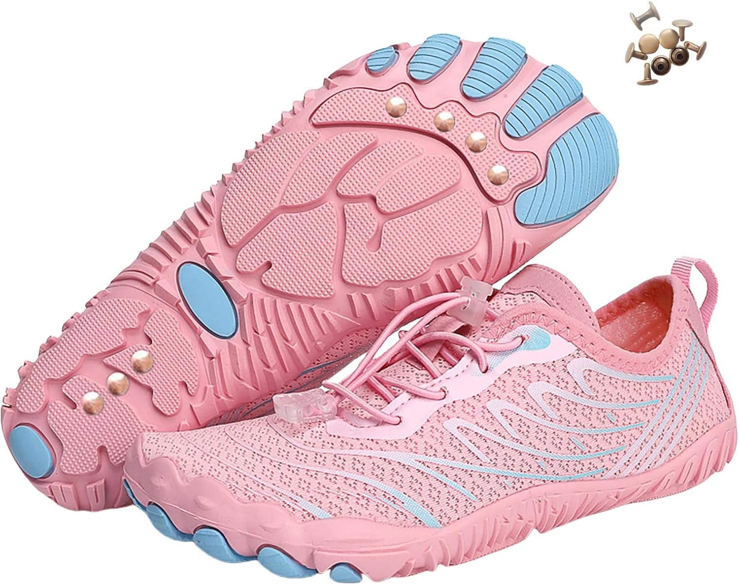 

Кроссовки для женщин и мужчин, обувь для ходьбы и походов, кроссовки с широкой носочной частью Generic, розовый