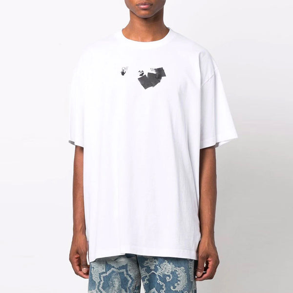 Футболка men's fw21 round neck arrow pattern printing short sleeve loose fit white t-shirt Off-White, белый — фото 2