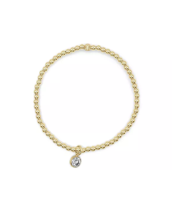 

3-Миллиметровый позолоченный шарик с подвеской из кубического циркония Bowood Lane, gold