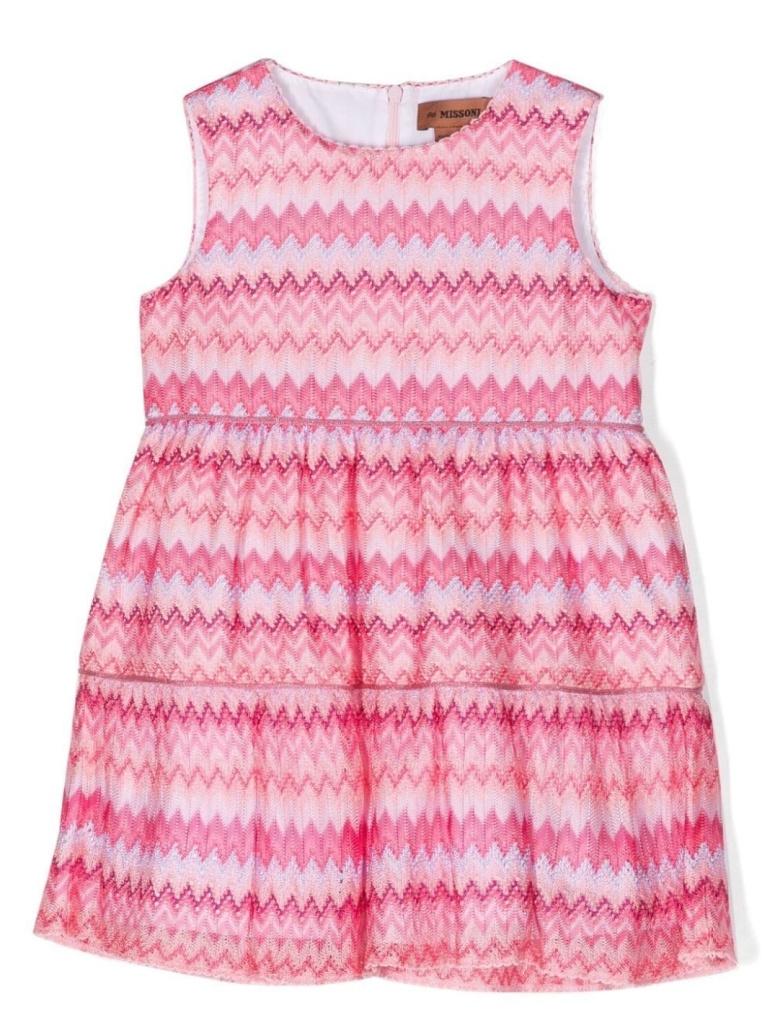 

Missoni Kids платье со вставками и принтом зигзаг, розовый