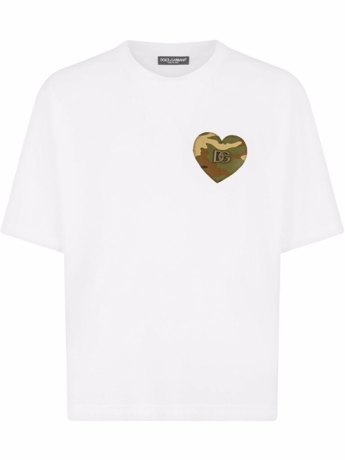 

Dolce & Gabbana футболка с камуфляжной нашивкой, белый