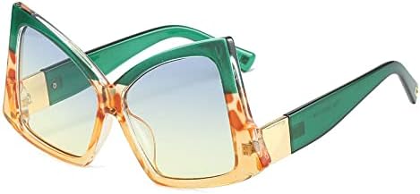 

Солнцезащитные очки неправильной квадратной формы 2026 года для женщин, двухцветная оправа, «кошачий глаз», женские солнцезащитные очки с защитой от УФ-излучения UV400 MTZJH, Green