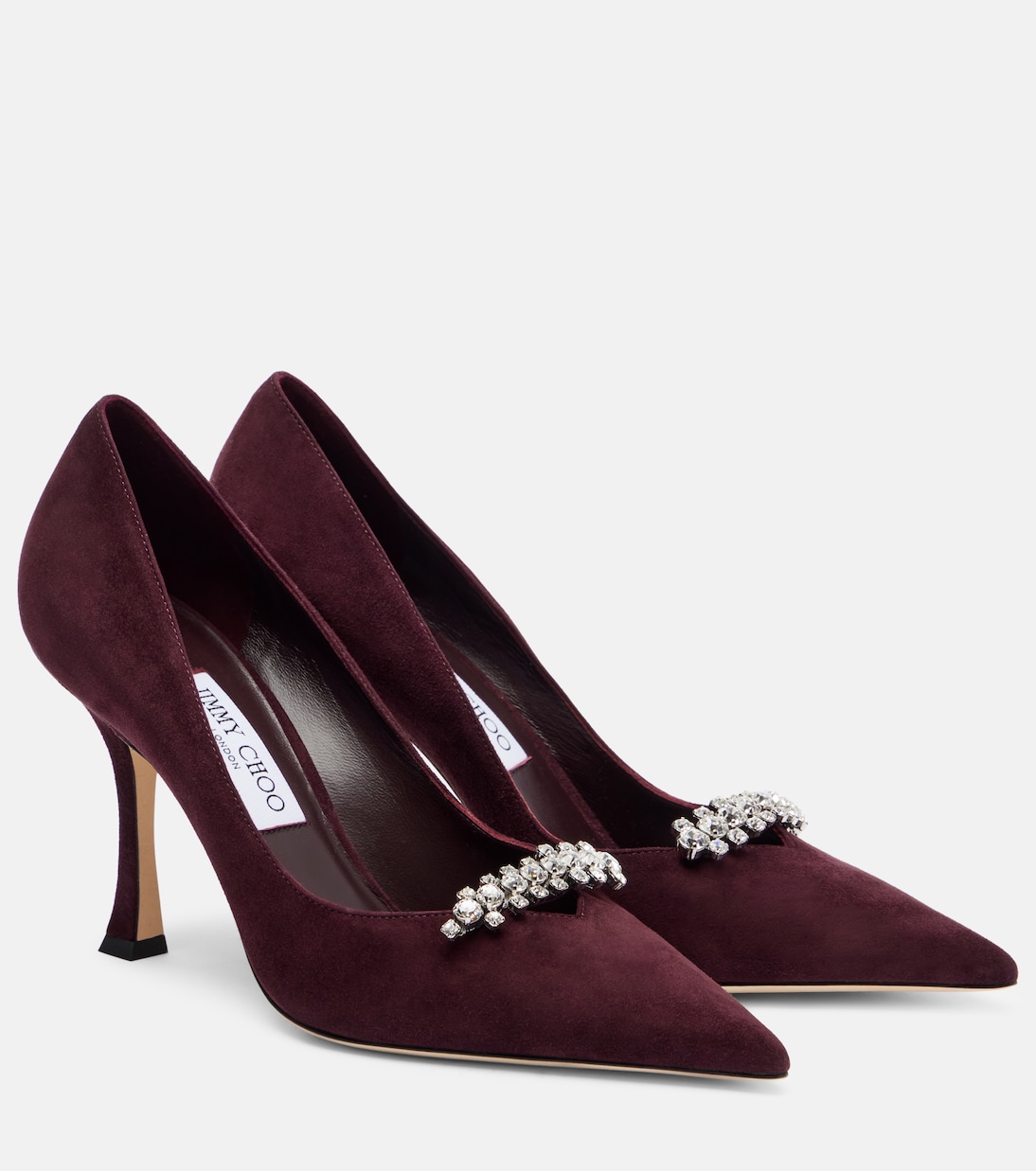Замшевые туфли Belinda 90, украшенные кристаллами Jimmy Choo, Deep Merlo