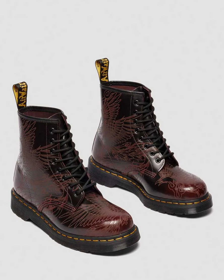 1460 PHOENIX ARCADIA RUB OFF LEATHER BOOTS Dr Martens, красный — фото 4