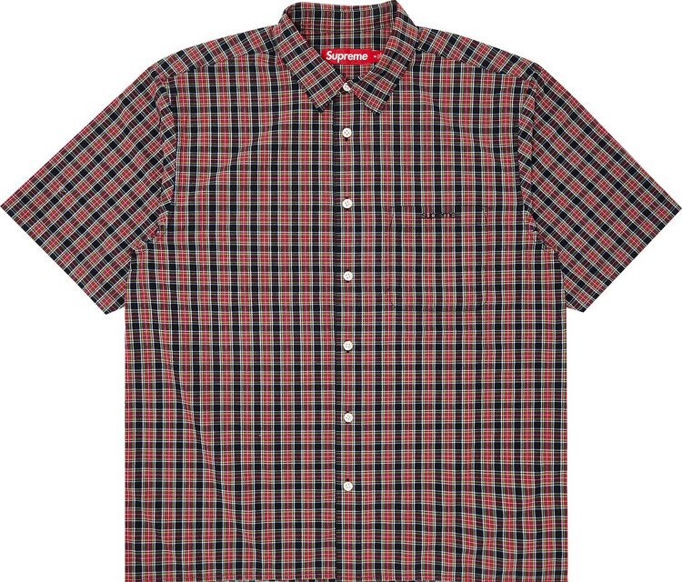 

Рубашка Supreme Loose Fit Mini Plaid Short-Sleeve 'Black', черный