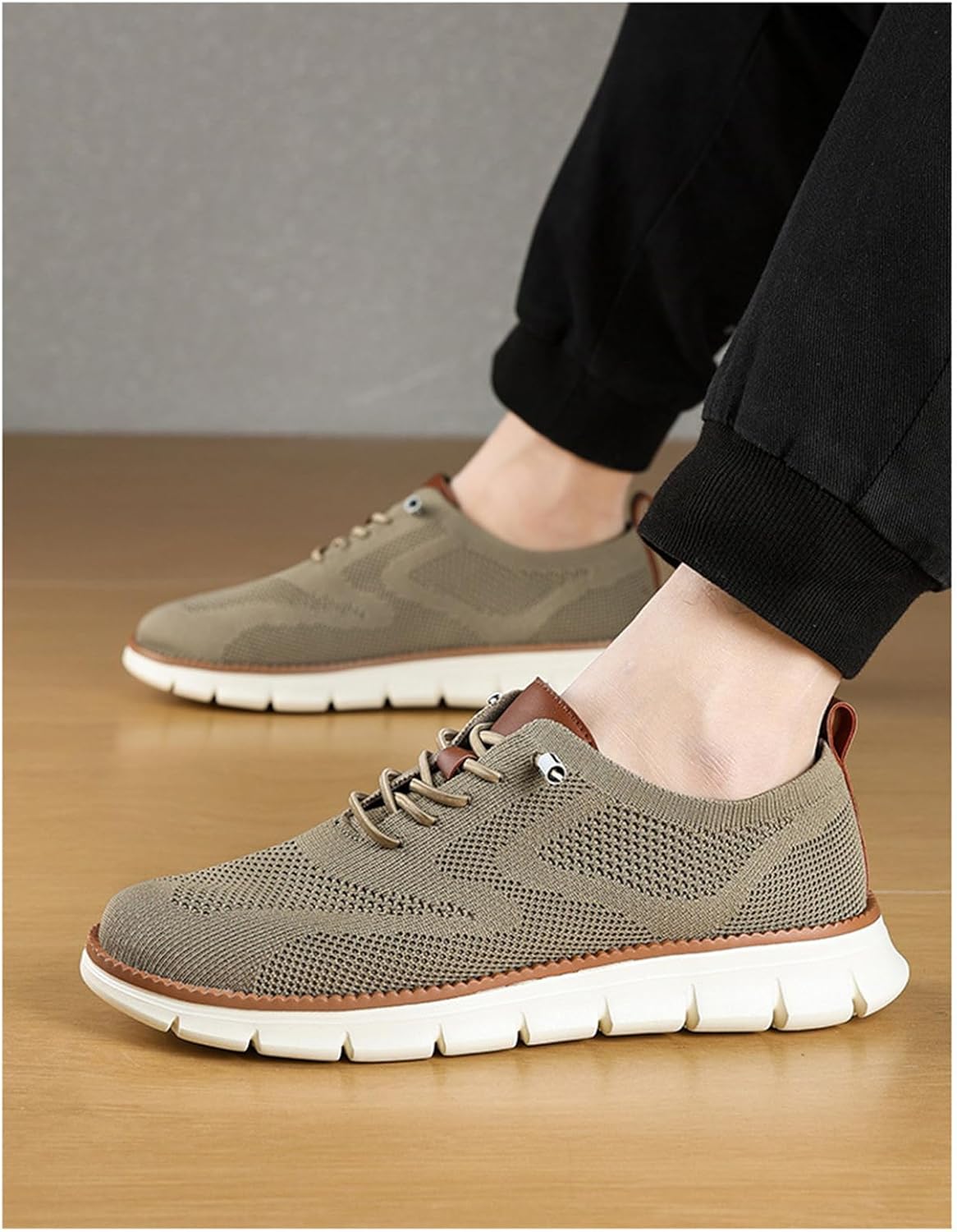Легкие туфли-оксфорды для мужчин и женщин Breezes Shoes Oxfords Canbebig, хаки — фото 2
