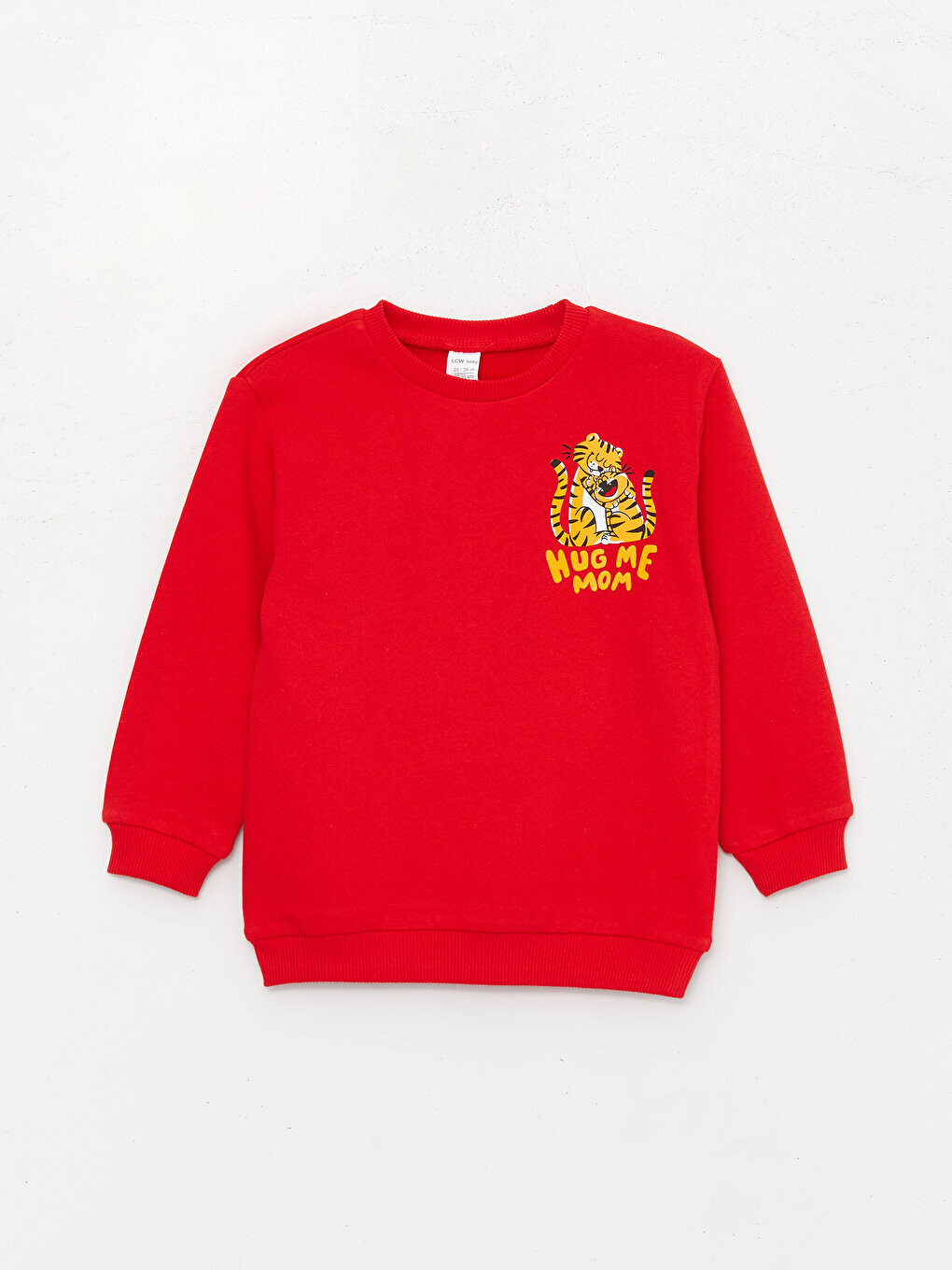 

Толстовка для маленьких мальчиков с круглым вырезом и длинными рукавами с принтом LCW baby, яркий красный