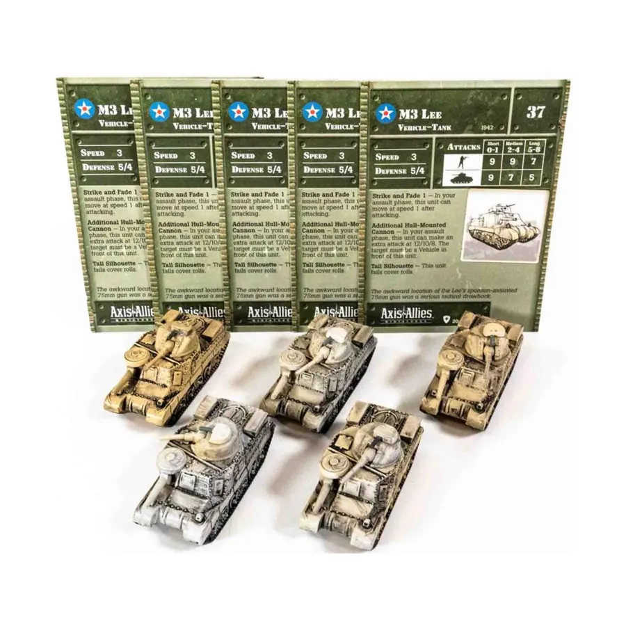 

М3 Ли (R) x5, Axis & Allies - Collectible Miniatures Game - Base Set Singles