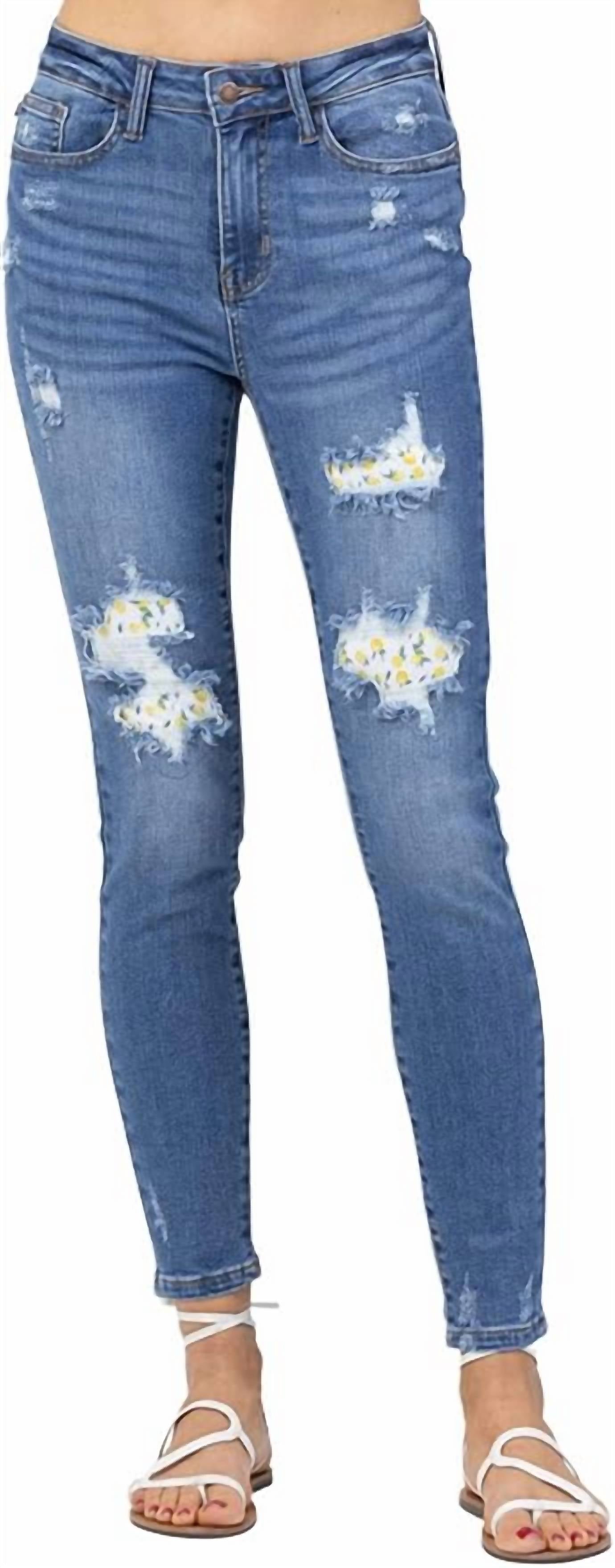 

Джинсы-скинни Lemon Patch High Rise средней степени стирки Judy Blue, цвет medium wash