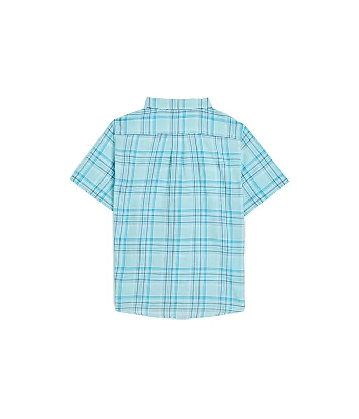 Рубашка с коротким рукавом Bungalow Plaid Vineyard Vines Kids, Shallow Sea — фото 2