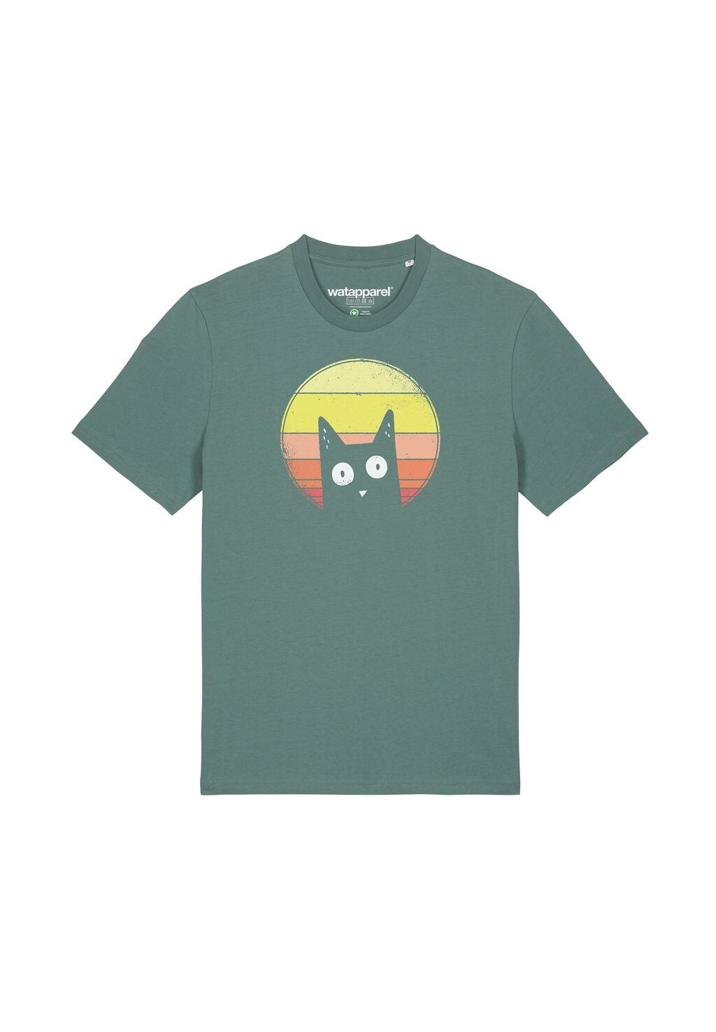 

Футболка с принтом SUNSET CAT watapparel, зеленый