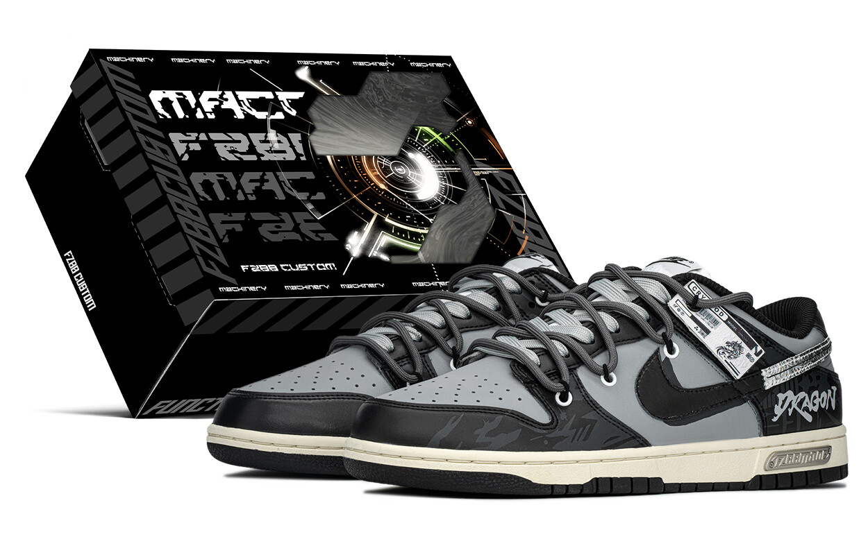 

Кроссовки для скейтбординга Dunk женские с низким верхом, черный/серый Nike