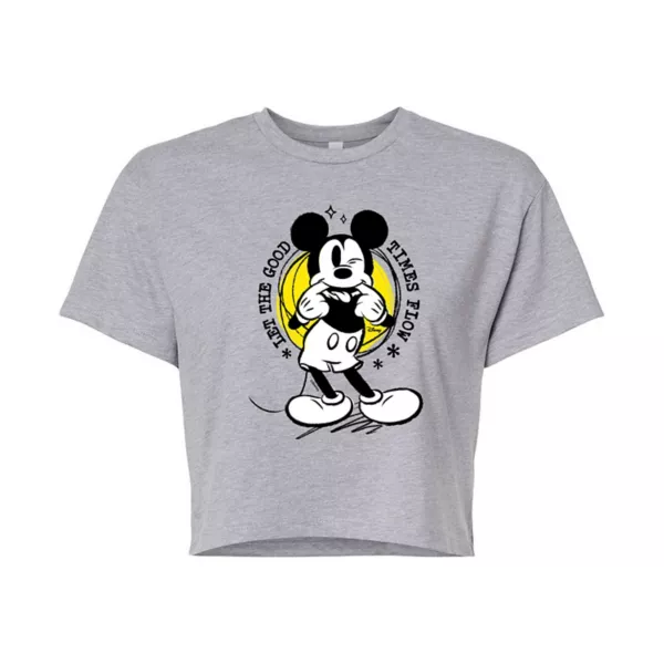 

Укороченная футболка с изображением Микки Мауса из младшей школы Disney, серый