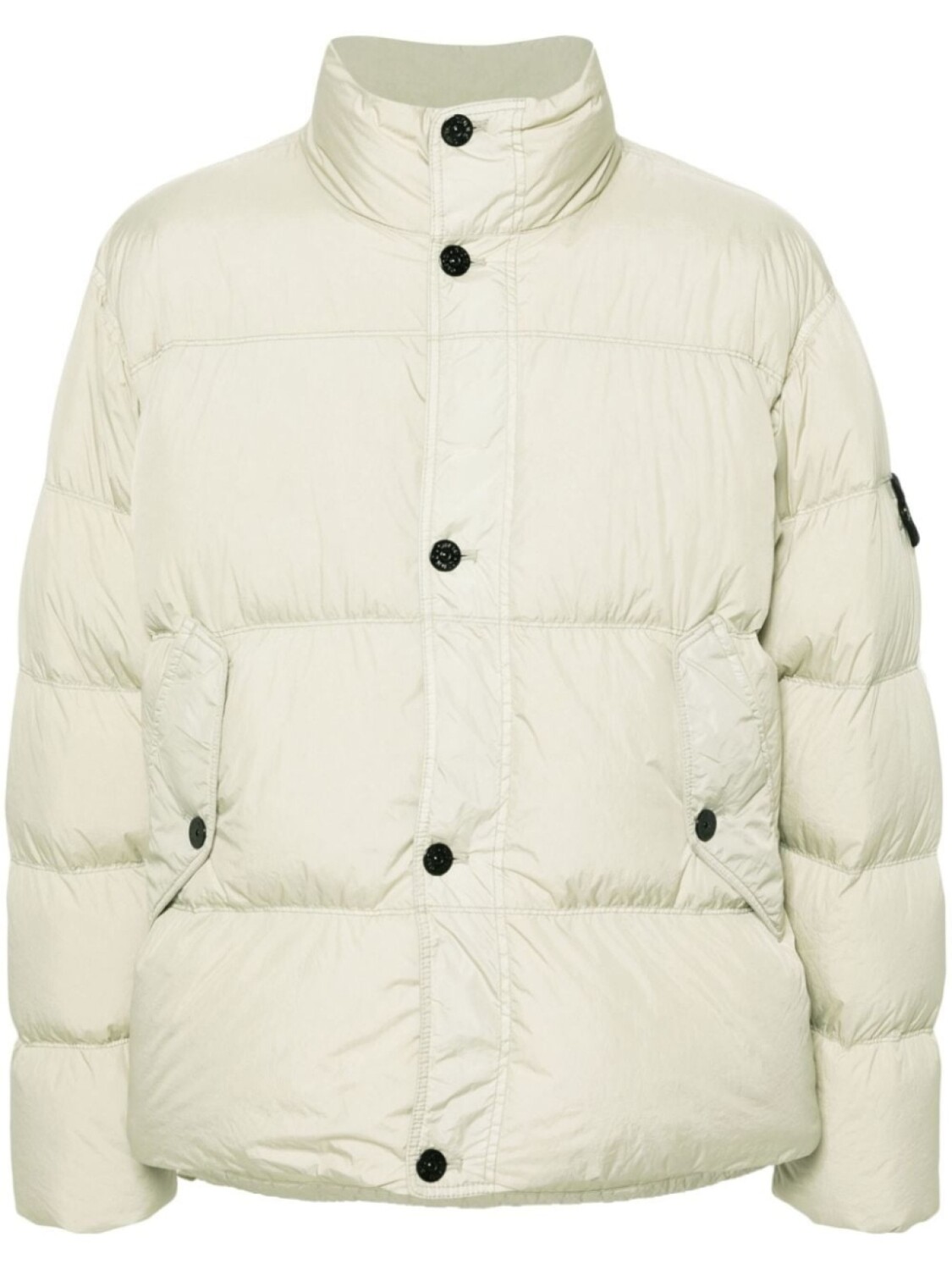 

Stone Island пуховик с нашивкой Compass, нейтральный цвет