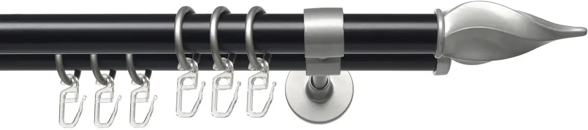 

Карниз Liedeco "Lan Tower", 2 направляющих, фиксированного размера, 2 направляющих фиксированного размера, Ø 20 мм 200 см, Ø 20 мм, цвет schwarz-silber