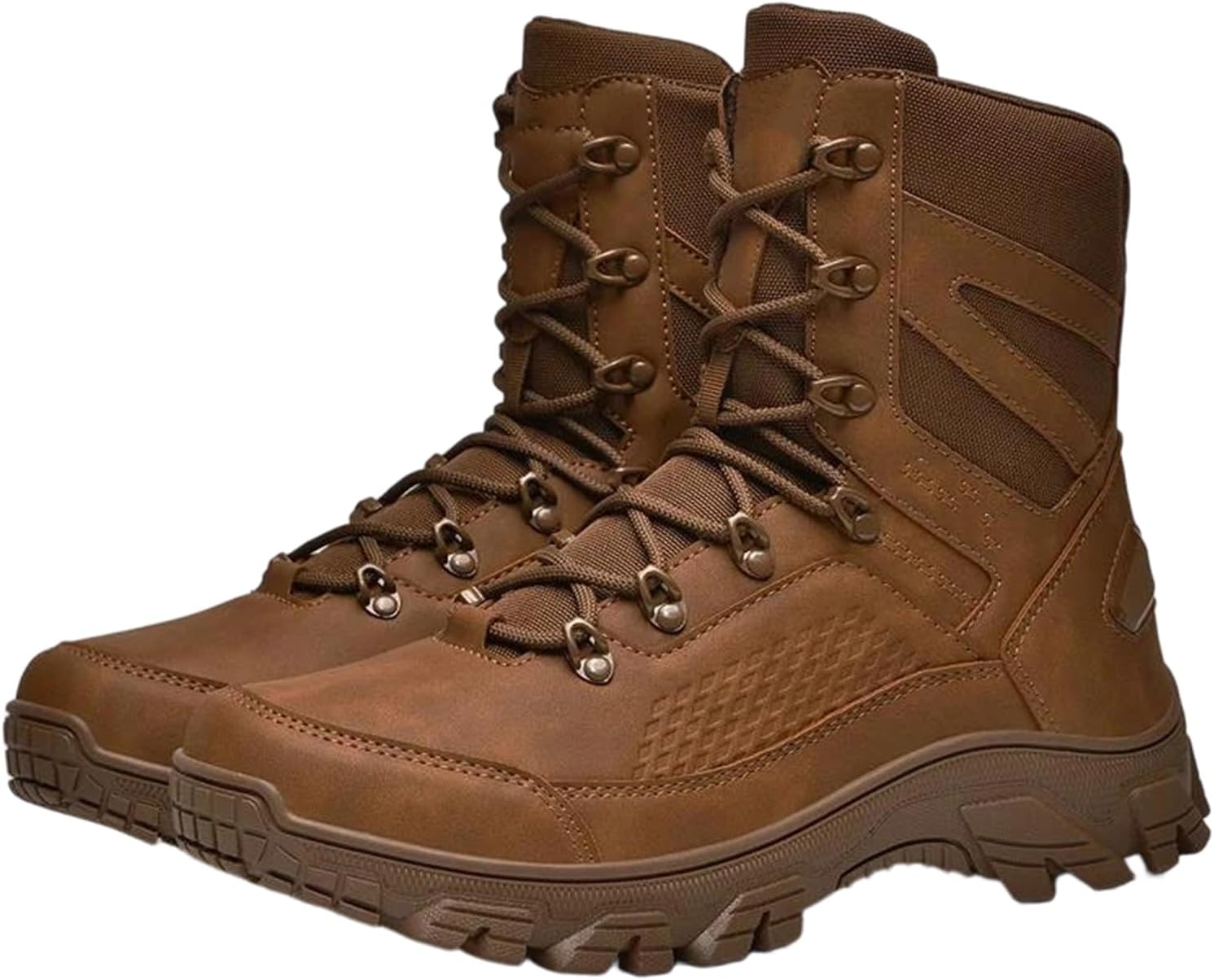 

Мужские водонепроницаемые боевые ботинки Alloaone, противоскользящие, для походов и работы, тактические походные ботинки, коричневый