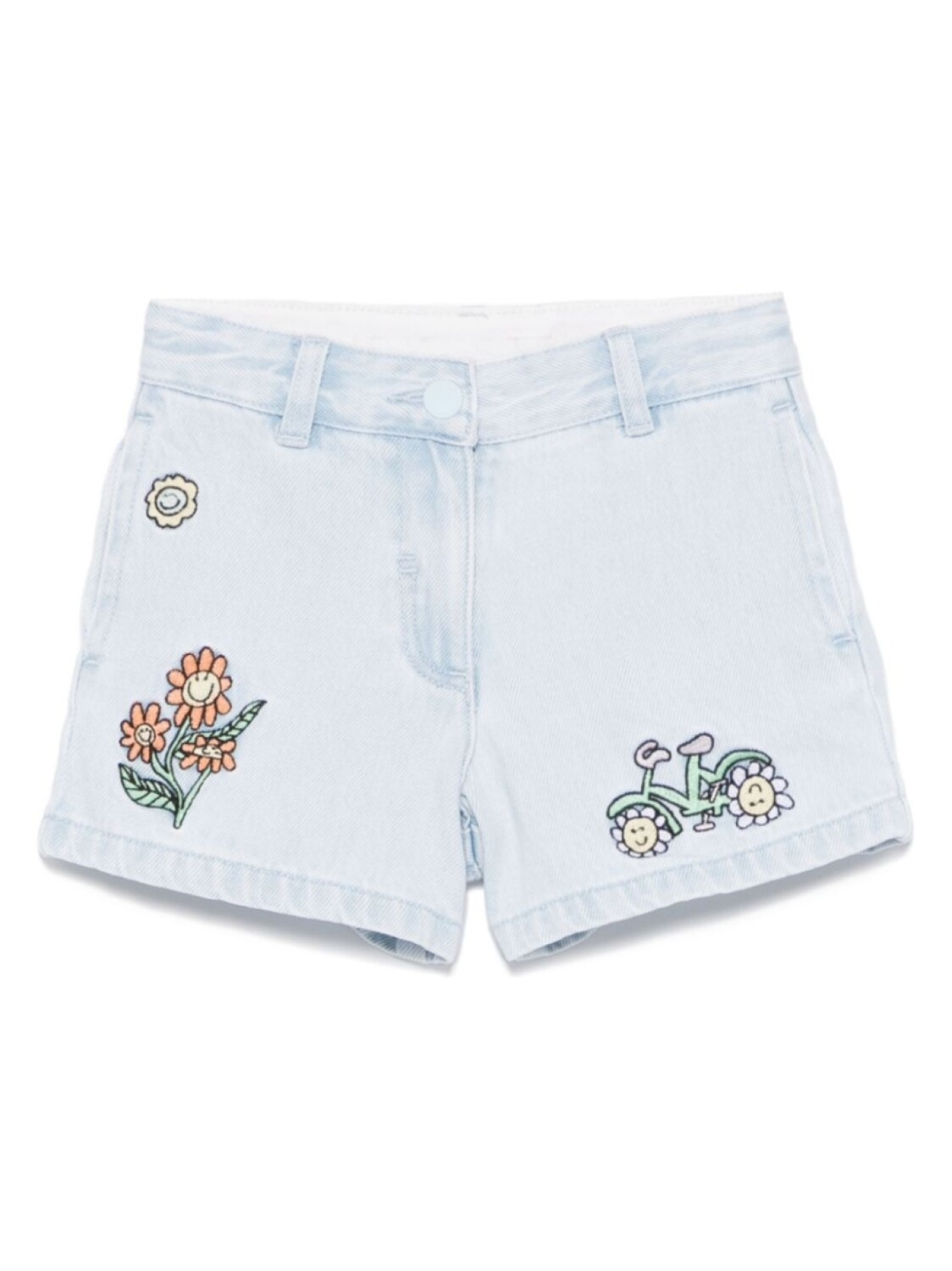 

Детские джинсовые шорты с вышивкой Stella McCartney Stella McCartney Kids, синий