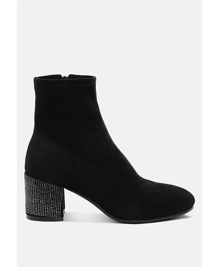 Женские ботинки Chena на блочном каблуке с отделкой стразами Rag & Co, черный