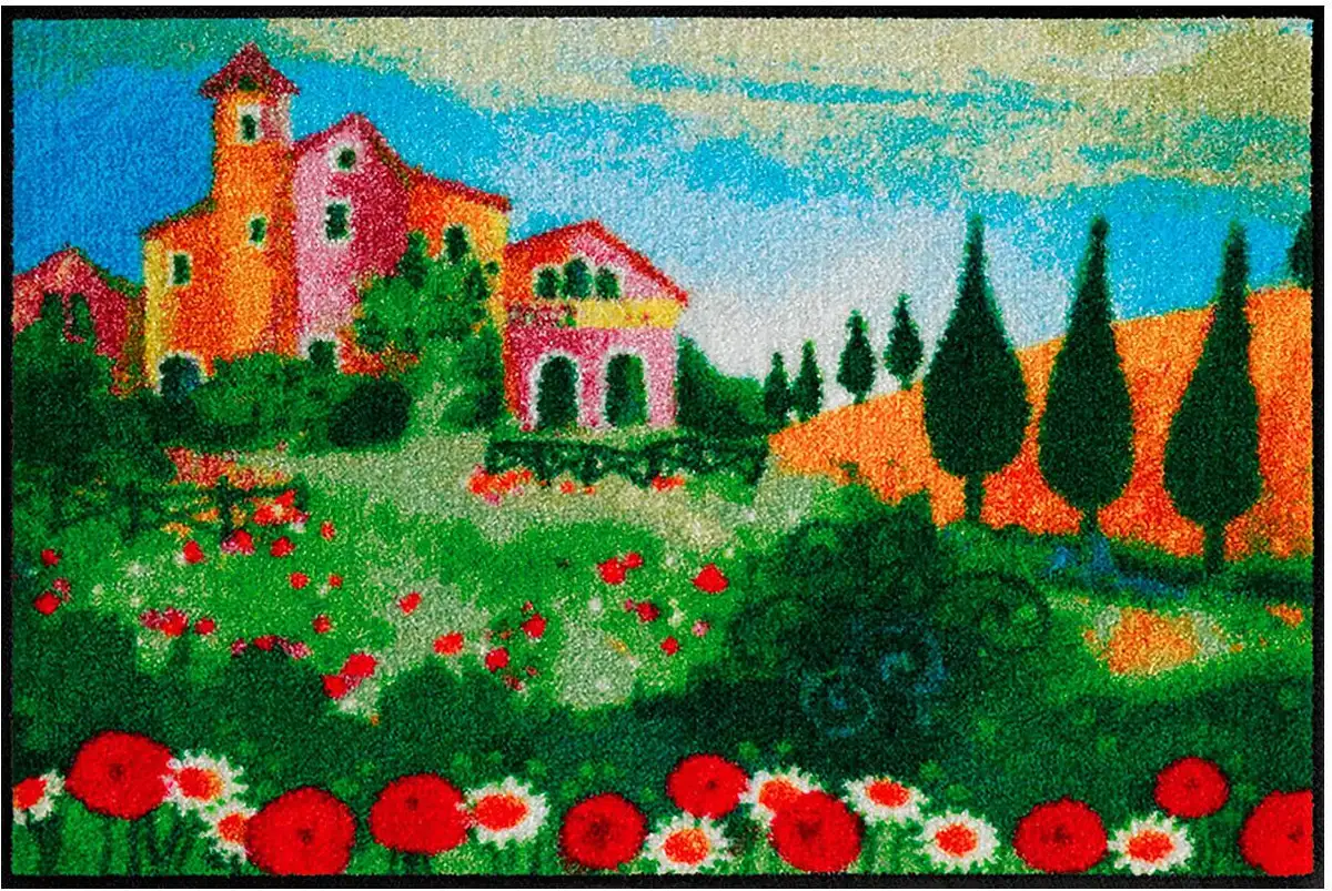 

Коврик Salonloewe, прямоугольный 50х75 см, цвет grün-bunt