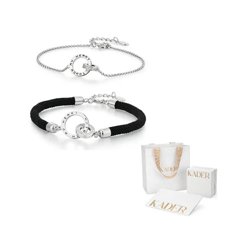 

KADER 18-каратный кованый алюминиевый канатный браслет унисекс серебристо-белый