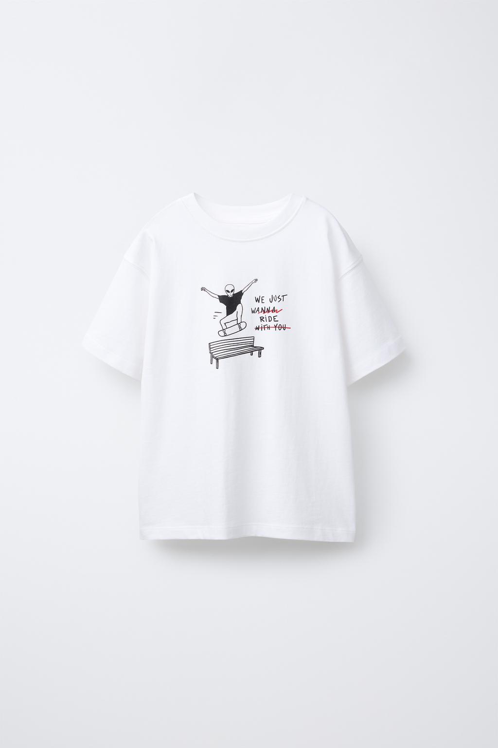

Футболка с принтом ZARA, белый