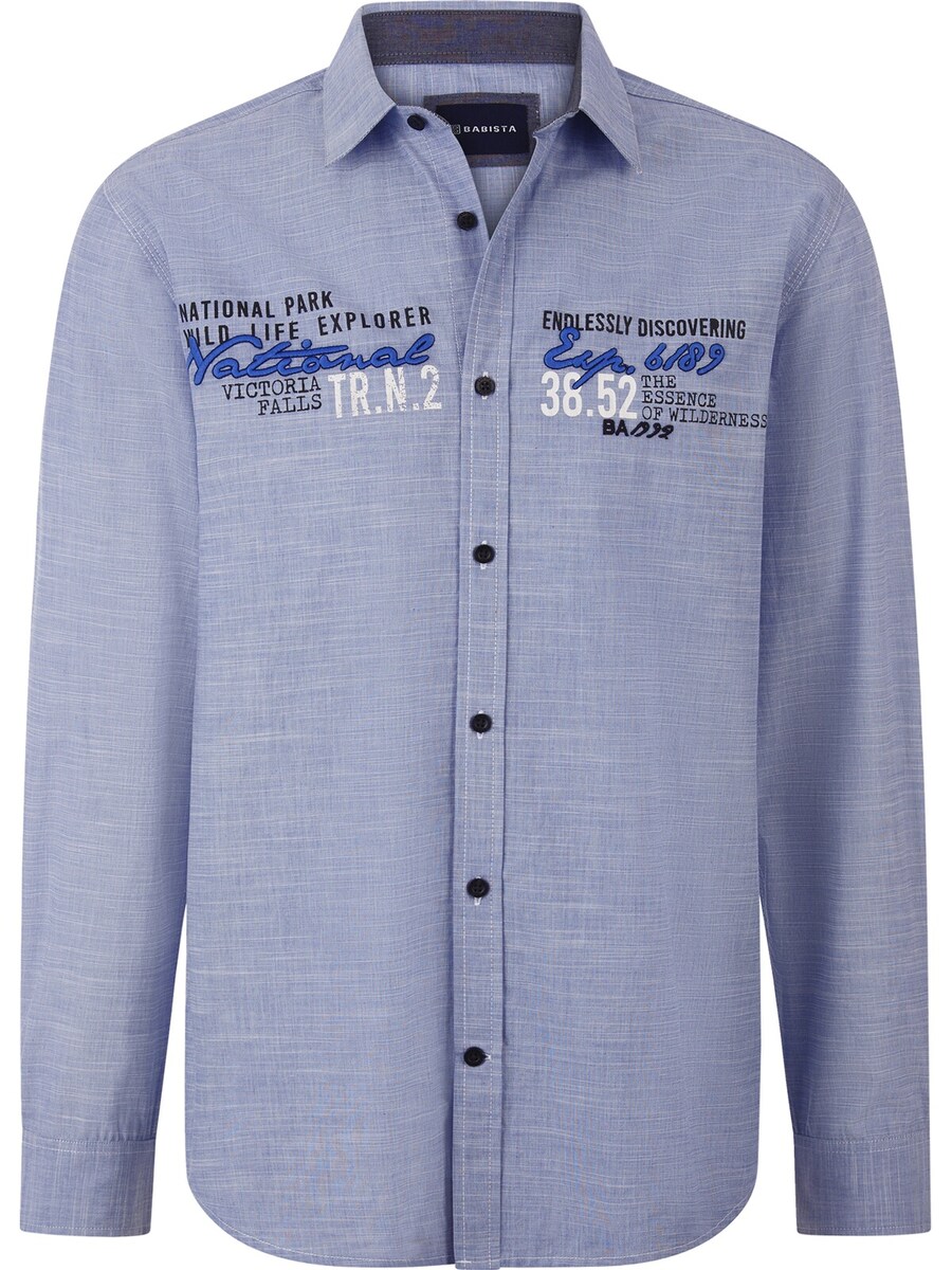 

Повседневная рубашка BABISTA Regular fit Button Up Shirt Rinadoro, светло-синий